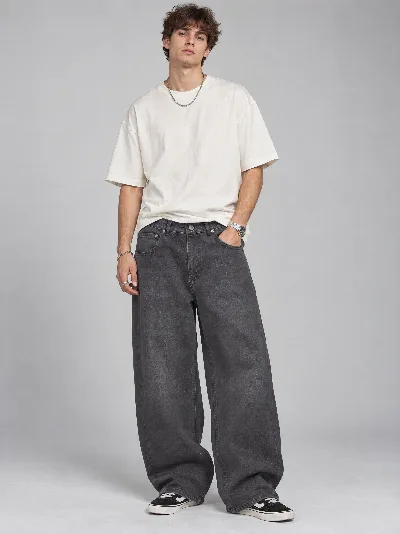 Męskie jeansy Super Baggy – luźny fason, 100% bawełna