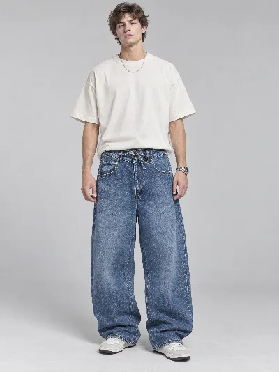 Męskie jeansy Super Baggy – luźny fason, 100% bawełna