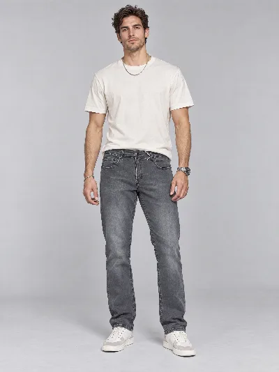 Męskie jeansy Regular Fit – klasyczna nogawka, antracytowy denim