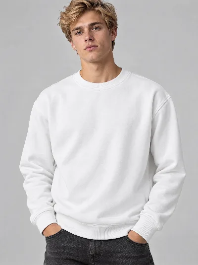 Men’s Regular Fit Sweatshirt – 3-Thread Brushed Fabric, 320 GSM