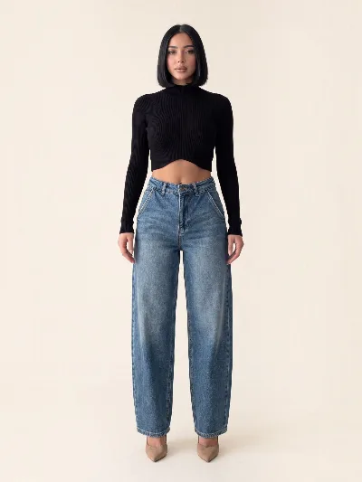 Damskie jeansy Baggy Balloon – wysoki stan, szeroka nogawka