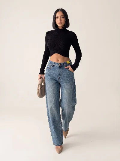 Damskie jeansy Baggy Balloon – wysoki stan, szeroka nogawka