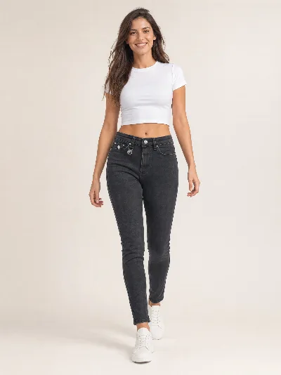 Damskie jeansy Skinny Fit Push-Up – wysoki stan, dopasowany fason