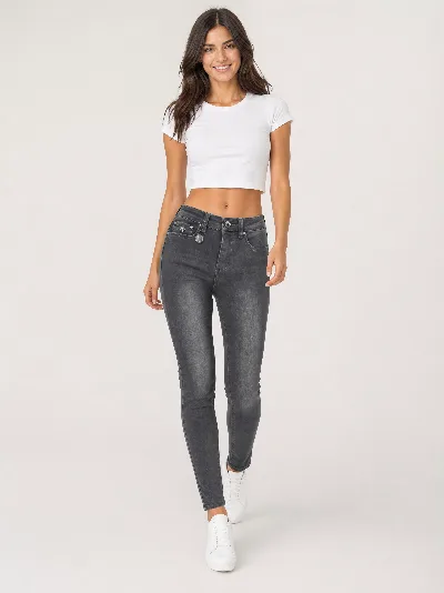 Damskie jeansy Skinny Fit Push-Up – wysoki stan, dopasowany fason