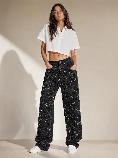 Damskie jeansy Straight Fit Low Waist – niski stan, elastyczny denim