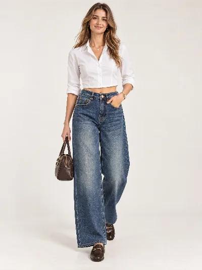 Damskie jeansy Wide Leg
